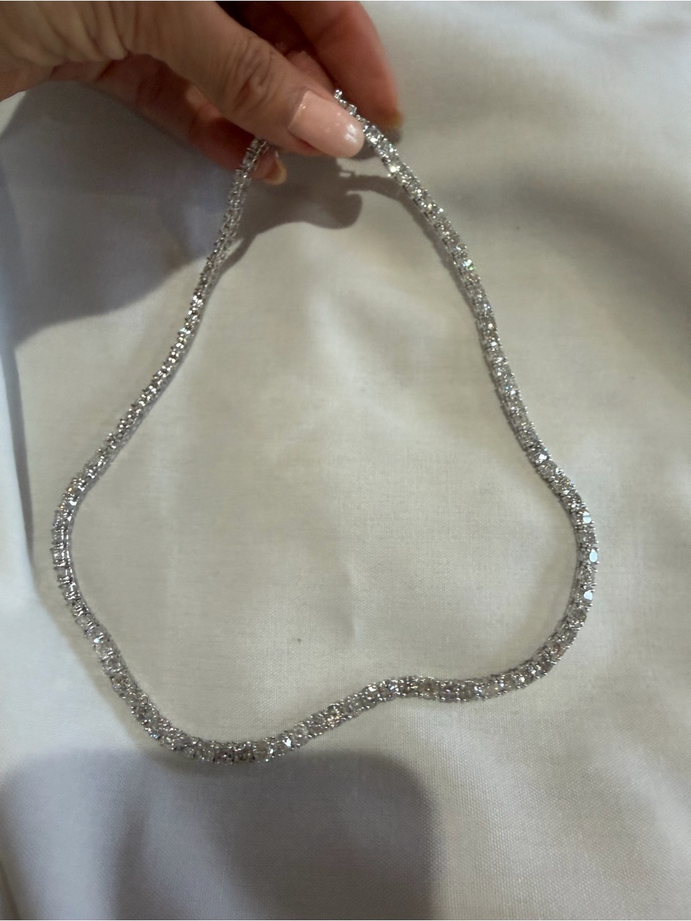 $25,000 40.00 CTW Natural Diamond Necklace – 14K White Gold